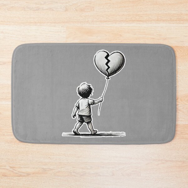 Item preview, Broken Heart Balloon – Sad Boy Walking Minimalist Art designed and sold by Just Meaningful.