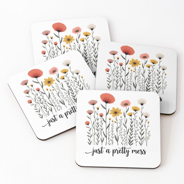 Item preview, Just a Pretty Mess – Sarcastic Floral Quote Design designed and sold by Fiona-Lynn Designs.