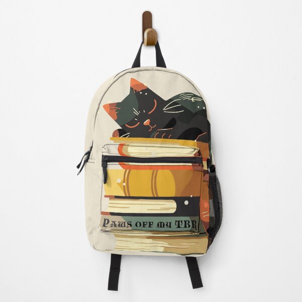 Item preview, Paws Off My TBR – Cat Sleeping on Book Stack designed and sold by Nevermore Prints.
