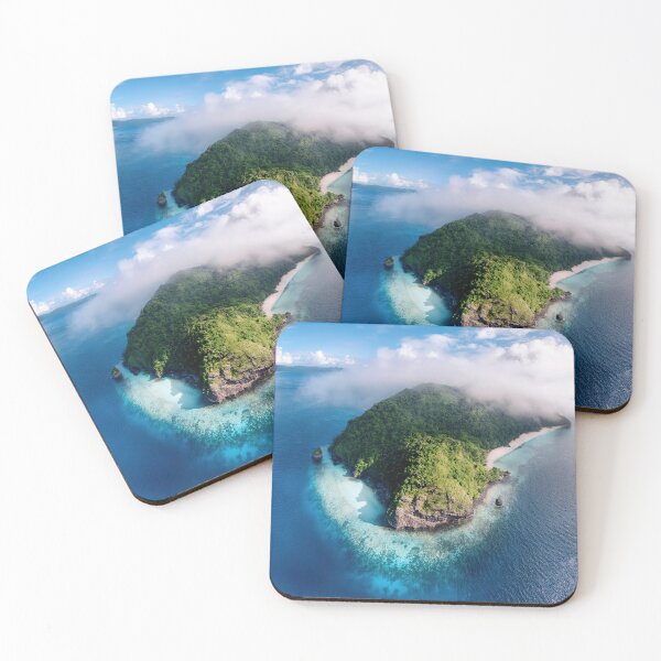 Item preview, tropical island aerial view designed and sold by psychoshadow.