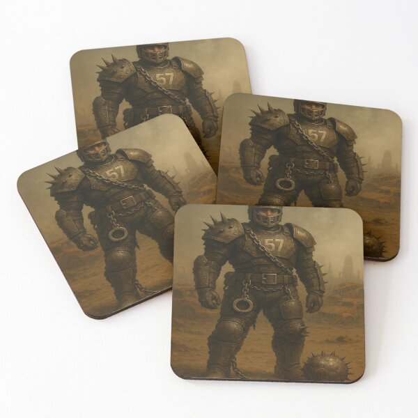 Item preview, Wasteland Defender in Scrap Armor | Post-Apocalyptic Football Art designed and sold by stasgraphics.