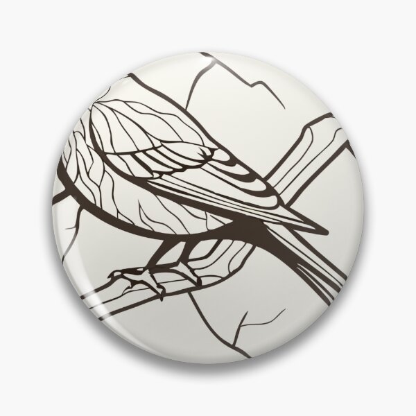 Item preview, Monochromatic Illustration of a Bird Perched on a Tree Branch designed and sold by Creative88Art.