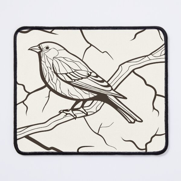Item preview, Monochromatic Illustration of a Bird Perched on a Tree Branch designed and sold by Creative88Art.