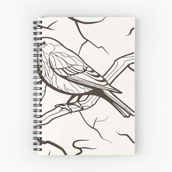 Item preview, Monochromatic Illustration of a Bird Perched on a Tree Branch designed and sold by Creative88Art.