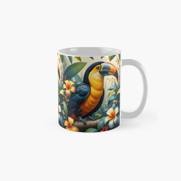 Item preview, Tucan in the middle of Tropical Flowers and Leaves designed and sold by FlosArtPrintShop.