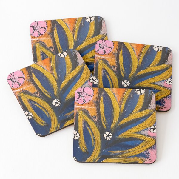 Item preview, Golden Currents on Blue Leaves designed and sold by Nate Klock Designs.