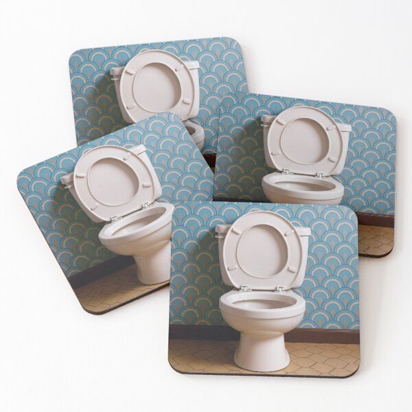 Item preview, Retro Bathroom With White Upright Toilet Seat designed and sold by Maria Dryfhout.