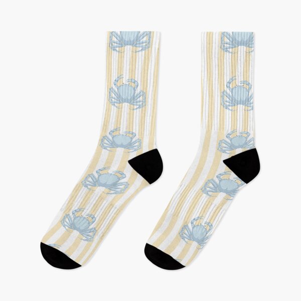 Item preview, Nautical Crab Pattern: Coastal Stripes and Sea Life designed and sold by Kenedi   McDonald.