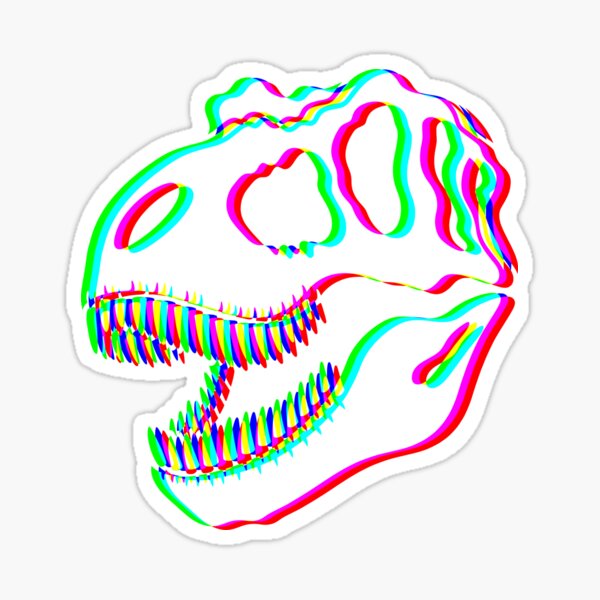 Item preview, Dinosaur Skull Glitch Effect – Modern Design for T-Shirts, Posters & Stickers designed and sold by VariousGoodies.