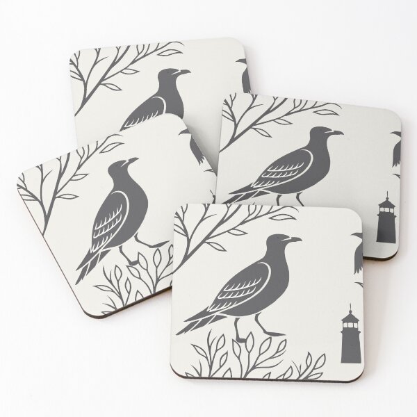Item preview, Seamless Nautical Pattern with Lighthouses and Seagulls designed and sold by Creative88Art.