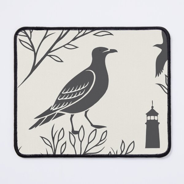 Item preview, Seamless Nautical Pattern with Lighthouses and Seagulls designed and sold by Creative88Art.