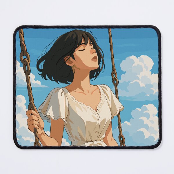 Item preview, Swing in the Sky – Peaceful Girl in White Dress designed and sold by NeroKanji.