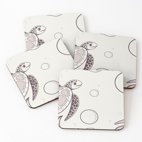 Item preview, Minimalist Sea Turtle Pattern with Marine Elements in Neutral Tones designed and sold by Creative88Art.