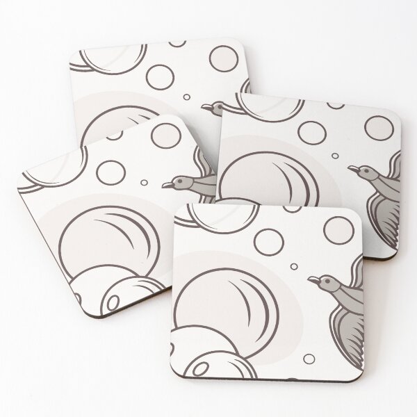 Item preview, Monochromatic Pattern with Bird in Flight and Outlined Bubbles designed and sold by Creative88Art.