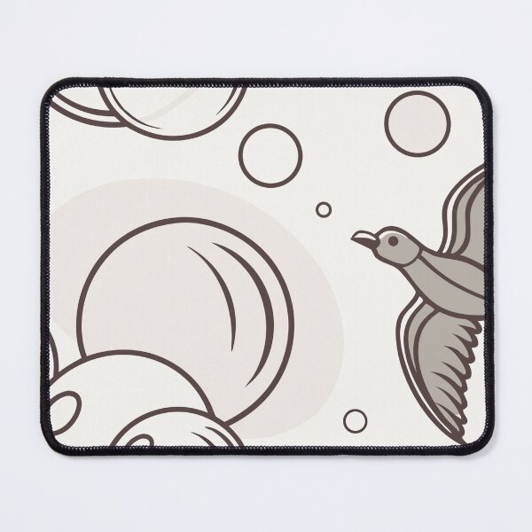 Item preview, Monochromatic Pattern with Bird in Flight and Outlined Bubbles designed and sold by Creative88Art.