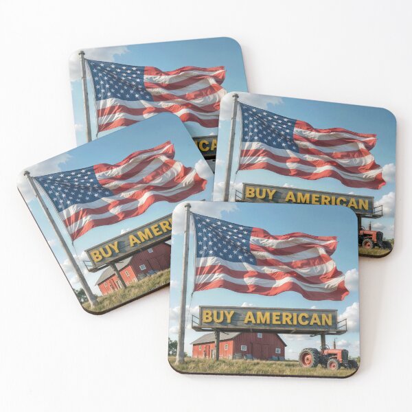 Item preview, American Flag With Farm Tractor and Barn designed and sold by Maria Dryfhout.