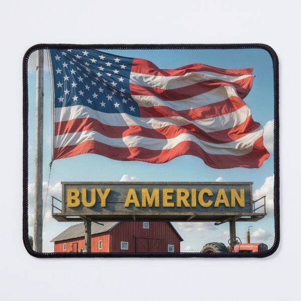 Item preview, American Flag With Farm Tractor and Barn designed and sold by Maria Dryfhout.