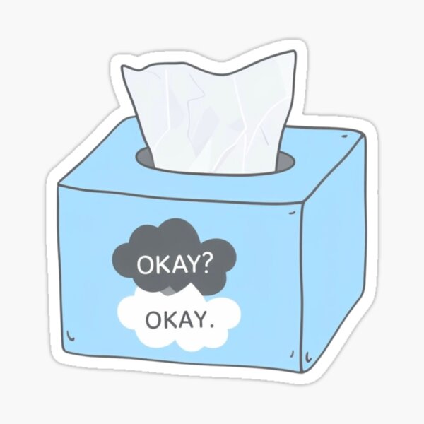 Artikel-Vorschau von Okay? Okay. – Emotionale Taschentuchbox, designt und verkauft von Ashverse Studio.