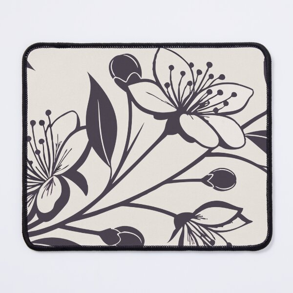 Item preview, Seamless Floral Pattern with Black Blossoms on Beige Background designed and sold by Creative88Art.
