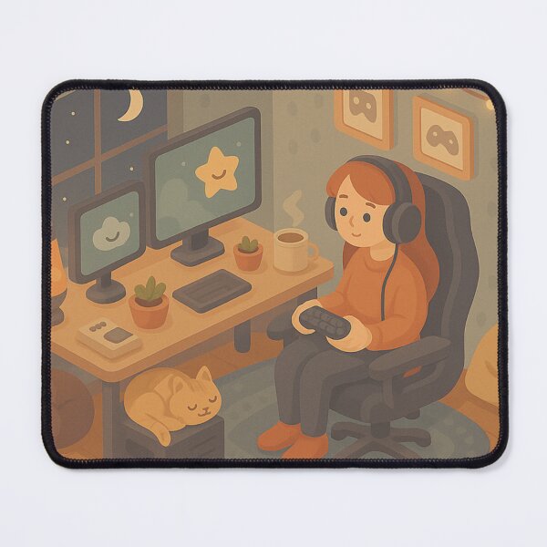 Item preview, "Cozy Gaming Room – Isometric Art Print" designed and sold by MasterShiffu.