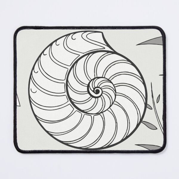 Item preview, Black and White Nautilus Shell Illustration with Spiral Patterns designed and sold by Creative88Art.