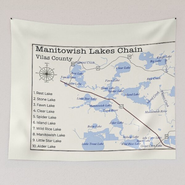 Item preview, Manitowish Lakes Chain-WI-Vilas County designed and sold by Jean Plout.