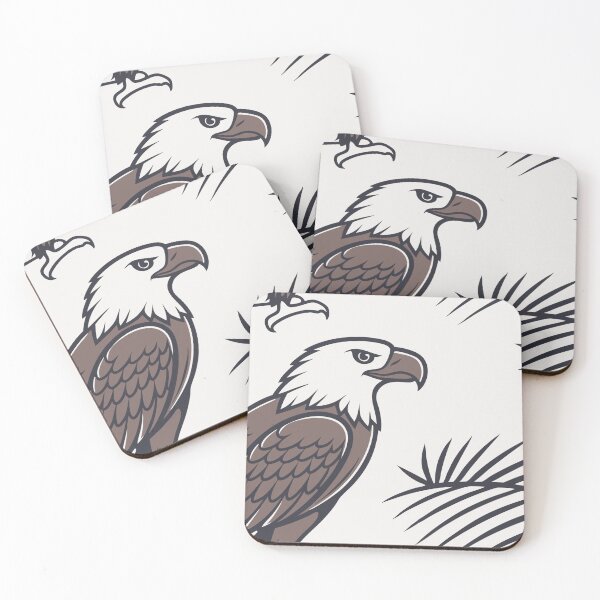 Item preview, Stylized Bald Eagles with Palm Frond Patterns on Light Background designed and sold by Creative88Art.
