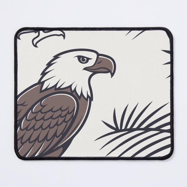 Item preview, Stylized Bald Eagles with Palm Frond Patterns on Light Background designed and sold by Creative88Art.