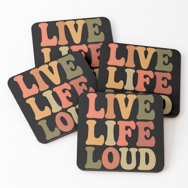 Item preview, Live Life Loud Retro Groovy Quote designed and sold by Taans-Creation.