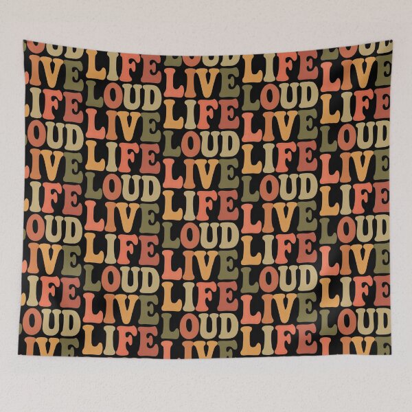 Item preview, Live Life Loud Retro Groovy Quote designed and sold by Taans-Creation.