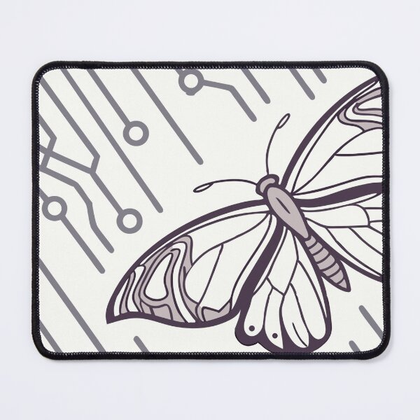 Item preview, Monochromatic Butterfly Pattern with Circuit Board Background designed and sold by Creative88Art.