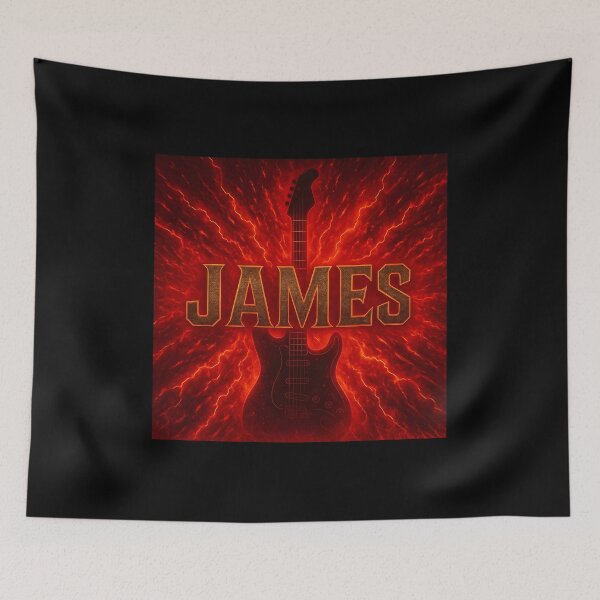 Item preview, JAMES – Fiery Guitar Legend designed and sold by VoidBloom Studio.