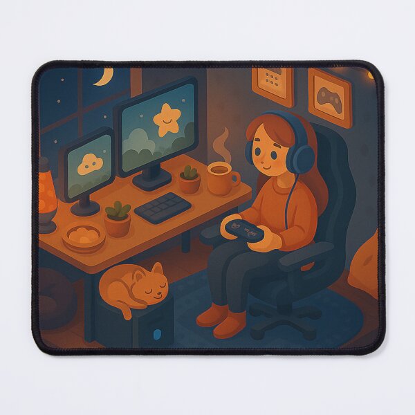 Item preview, "Cozy Gamer Night – Isometric Gaming Room with Retro Vibes" designed and sold by MasterShiffu.