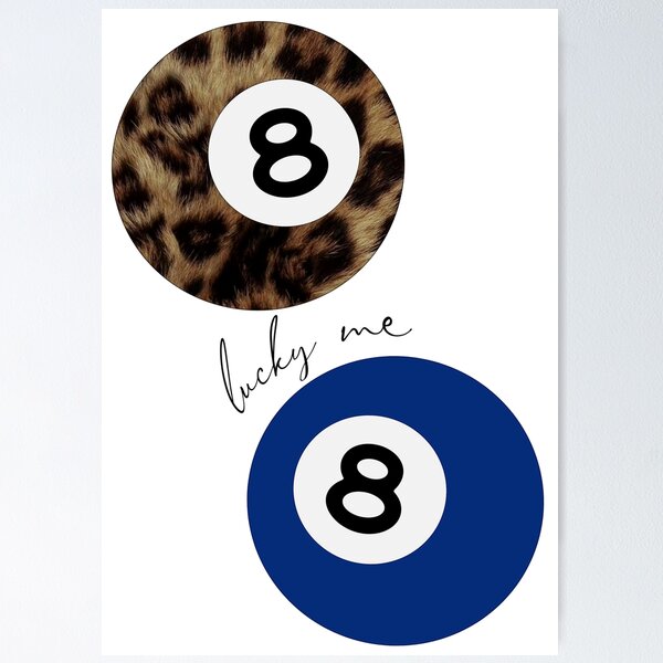 Artikel-Vorschau von Marineblauer und Leoparden-8-Ball „Lucky Me“, designt und verkauft von lunarrcreations.