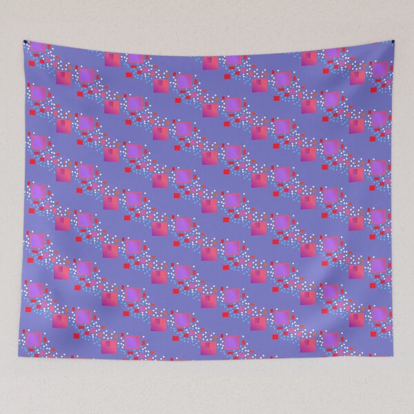 Item preview, Abstract shapes blue red purple whimsical pattern designed and sold by lausn.