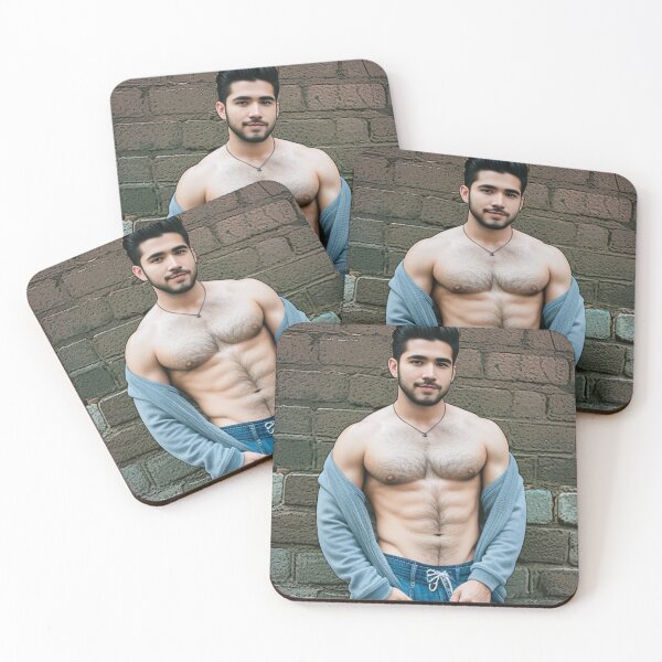 Item preview, Sexy Hairy Muscle Shirtless AI Male Model 501 designed and sold by korokstudios.