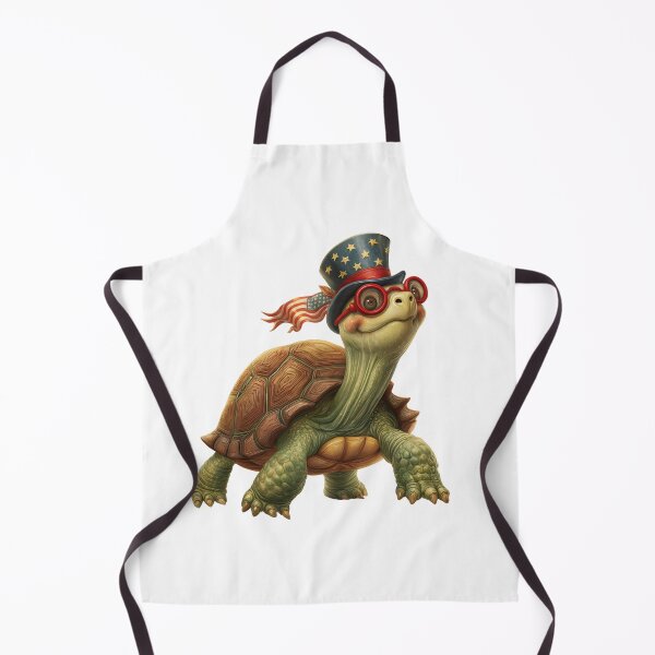 Item preview, Turtle wearing hat and glasses celebrates independence day in a festive and cheerful manner designed and sold by Ms. Iryna.
