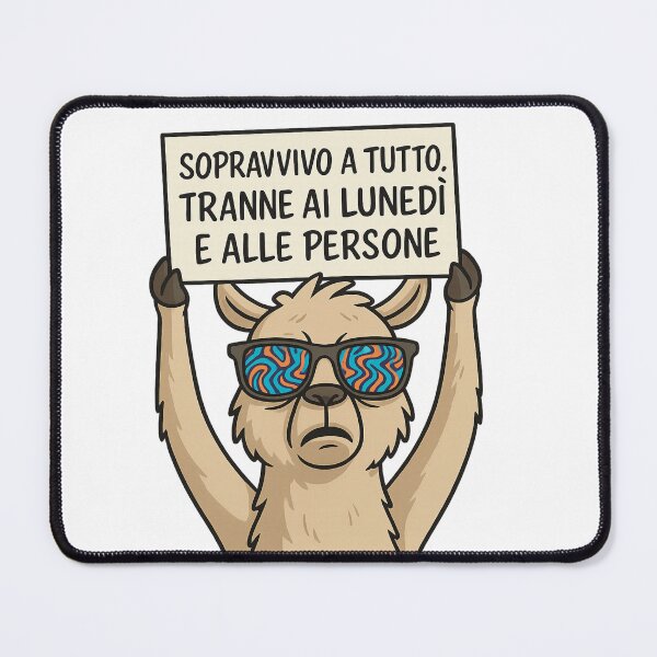 Item preview, SOPRAVVIVO A TUTTO – Lama Ironico con Cartello designed and sold by IroniaeCo.