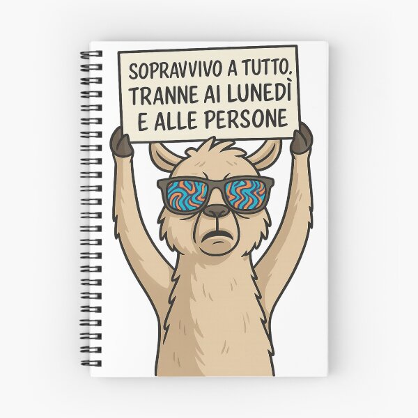 Item preview, SOPRAVVIVO A TUTTO – Lama Ironico con Cartello designed and sold by IroniaeCo.