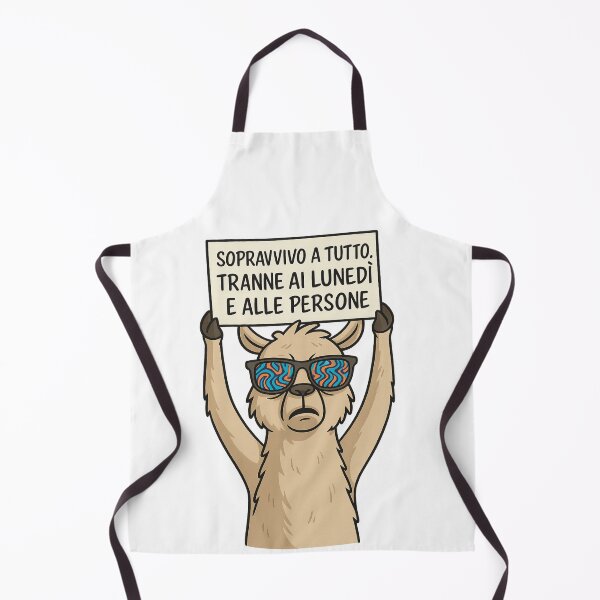 Item preview, SOPRAVVIVO A TUTTO – Lama Ironico con Cartello designed and sold by IroniaeCo.