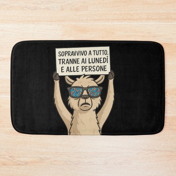 Item preview, SOPRAVVIVO A TUTTO – Lama Ironico con Cartello designed and sold by IroniaeCo.