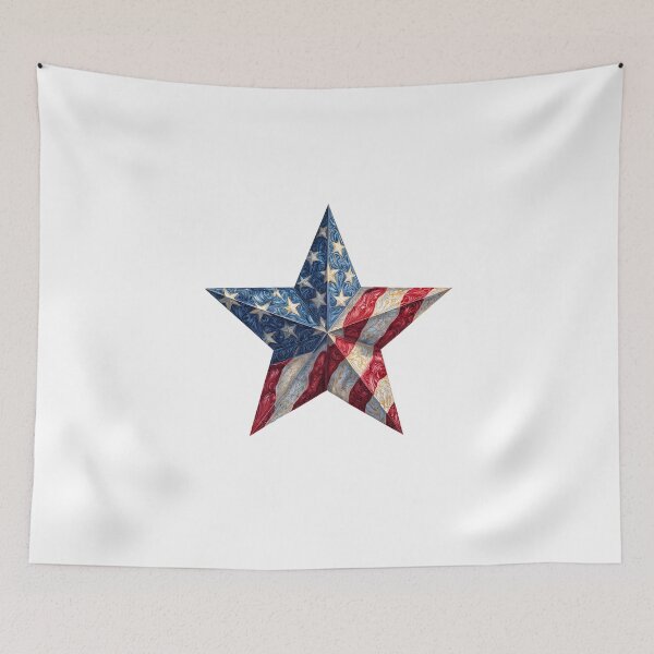 Item preview, Decorative star featuring red, white, and blue design with intricate patterns for a festive celebration designed and sold by Ms. Iryna.