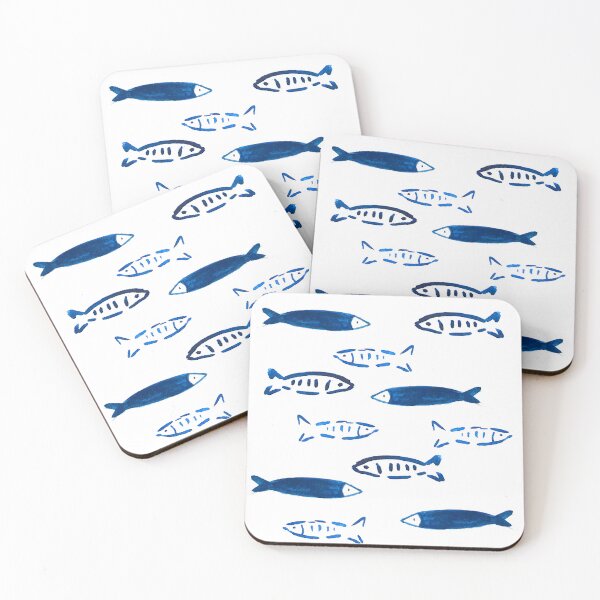 Item preview, Aesthetic Blue Fish Pattern: Marine Life & Summer Ocean designed and sold by ElizabethCoelho.