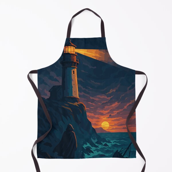 Item preview, Watcher of the Storm – Lighthouse at Sunset designed and sold by NeroKanji.