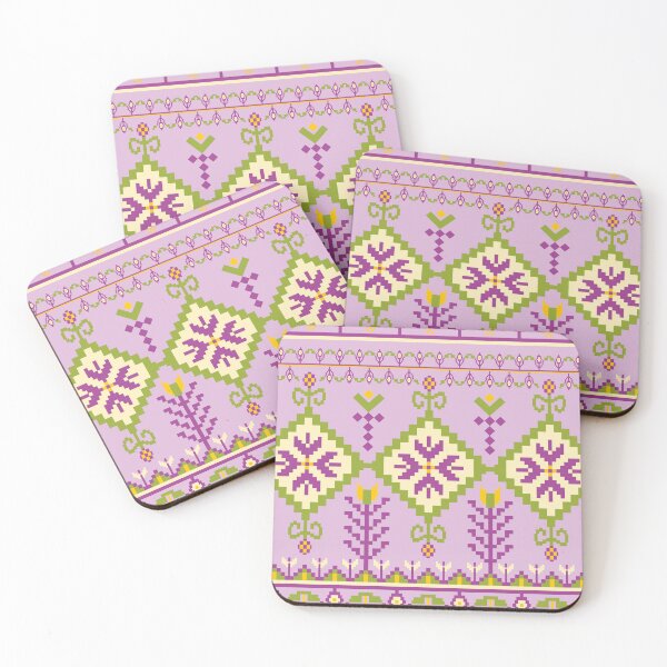 Item preview, Seamless pixel pattern with traditional floral motifs designed and sold by SoothiArt.