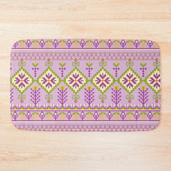 Item preview, Seamless pixel pattern with traditional floral motifs designed and sold by SoothiArt.