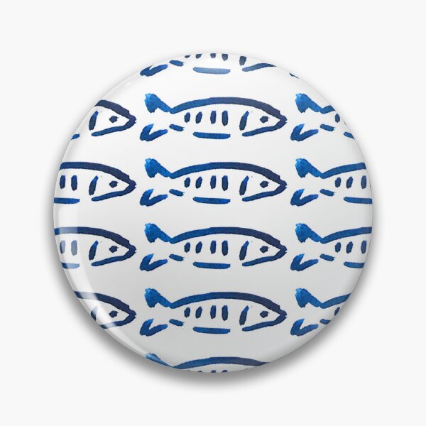 Item preview, Minimalist Blue Sardines Pattern: Aesthetic Summer Ocean Style designed and sold by ElizabethCoelho.