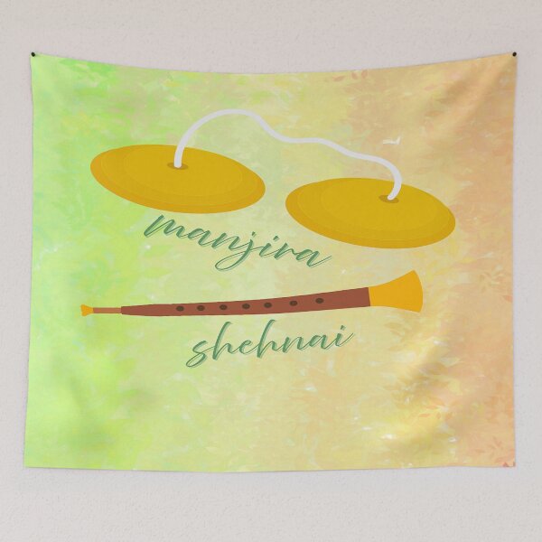 Item preview, Manjira & Shehnai Graphic designed and sold by BrightrDayMusicArt.