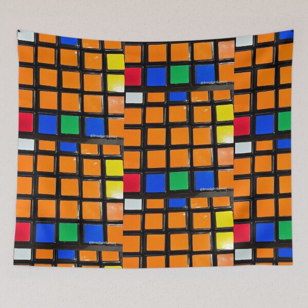 Item preview, Grid orange rubix. designed and sold by DancingCreek.