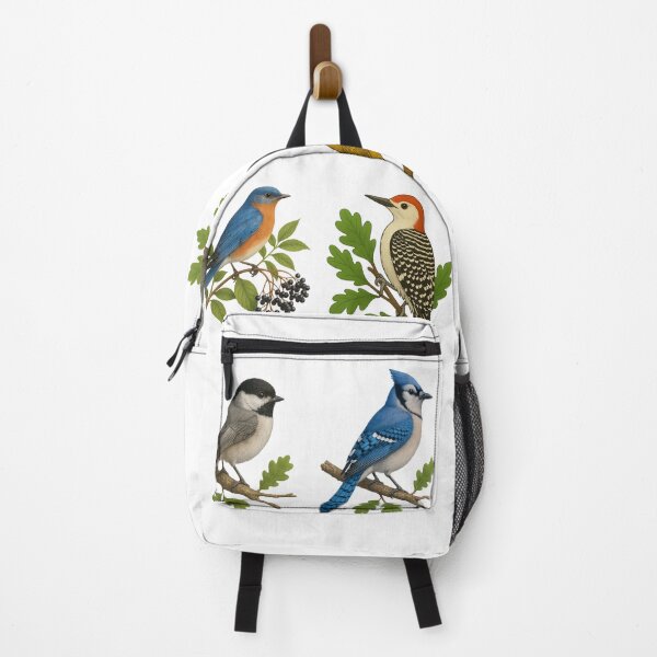 Item preview, North American birds.: Carolina chickadee, Blue jay, Tufted titmouse, Eastern Bluebird, Red-bellied woodpecker, Warbler designed and sold by Arteca.